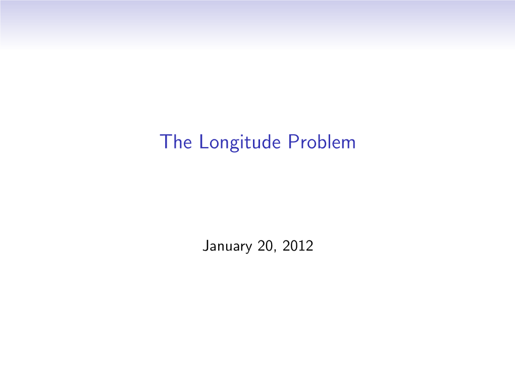 The Longitude Problem