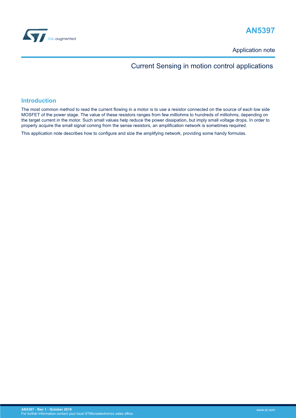 Current Sensing in Motion Control Applications