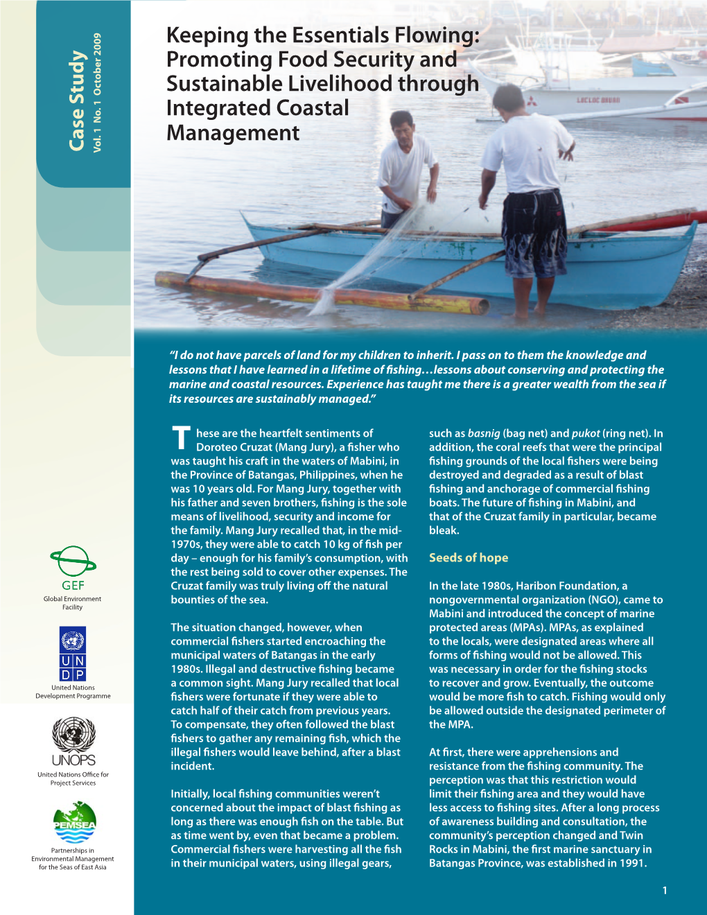 Promoting Food Security and Sustainable Livelihood Through Integrated Coastal Management Vol