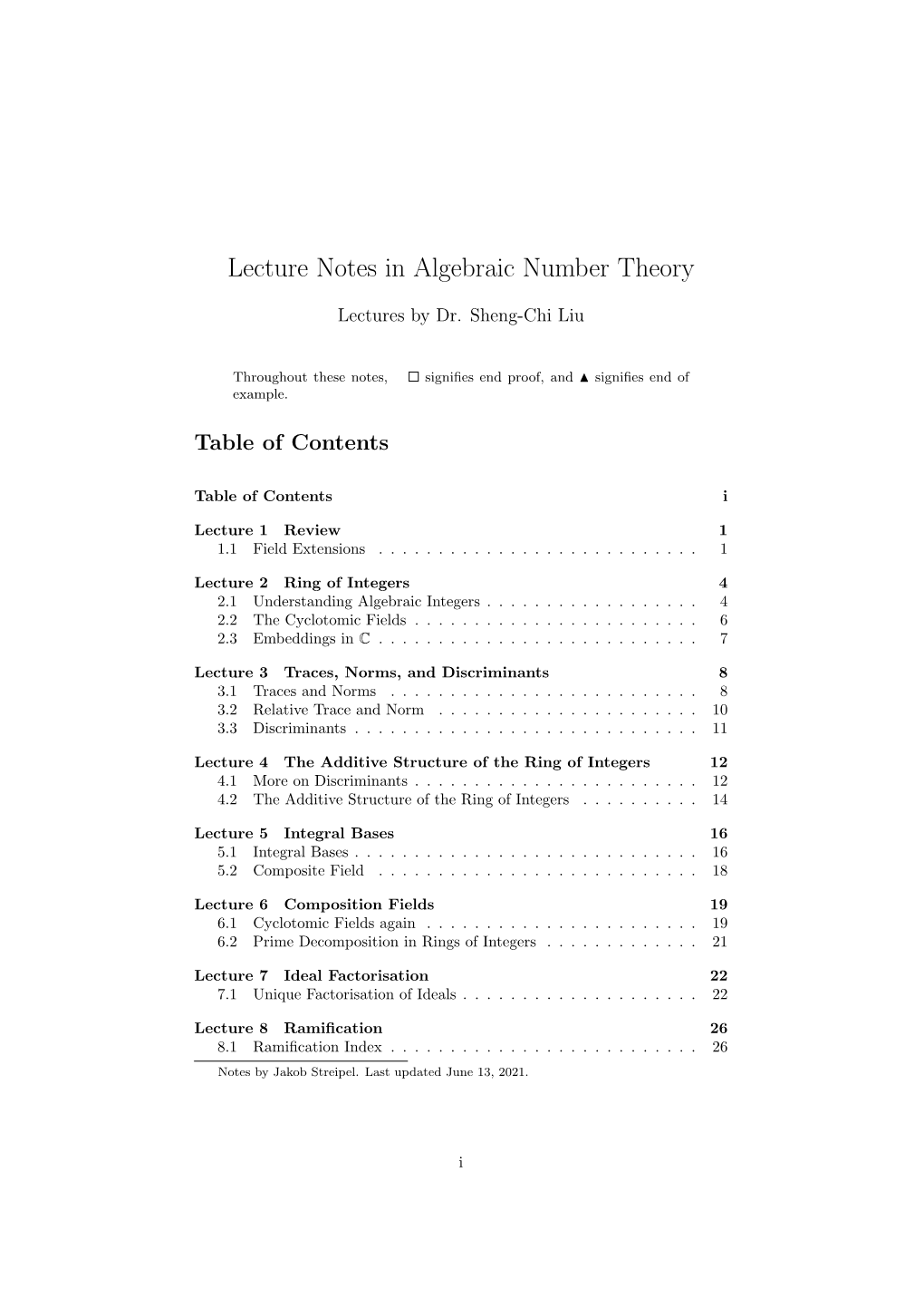 Algebraic Number Theory