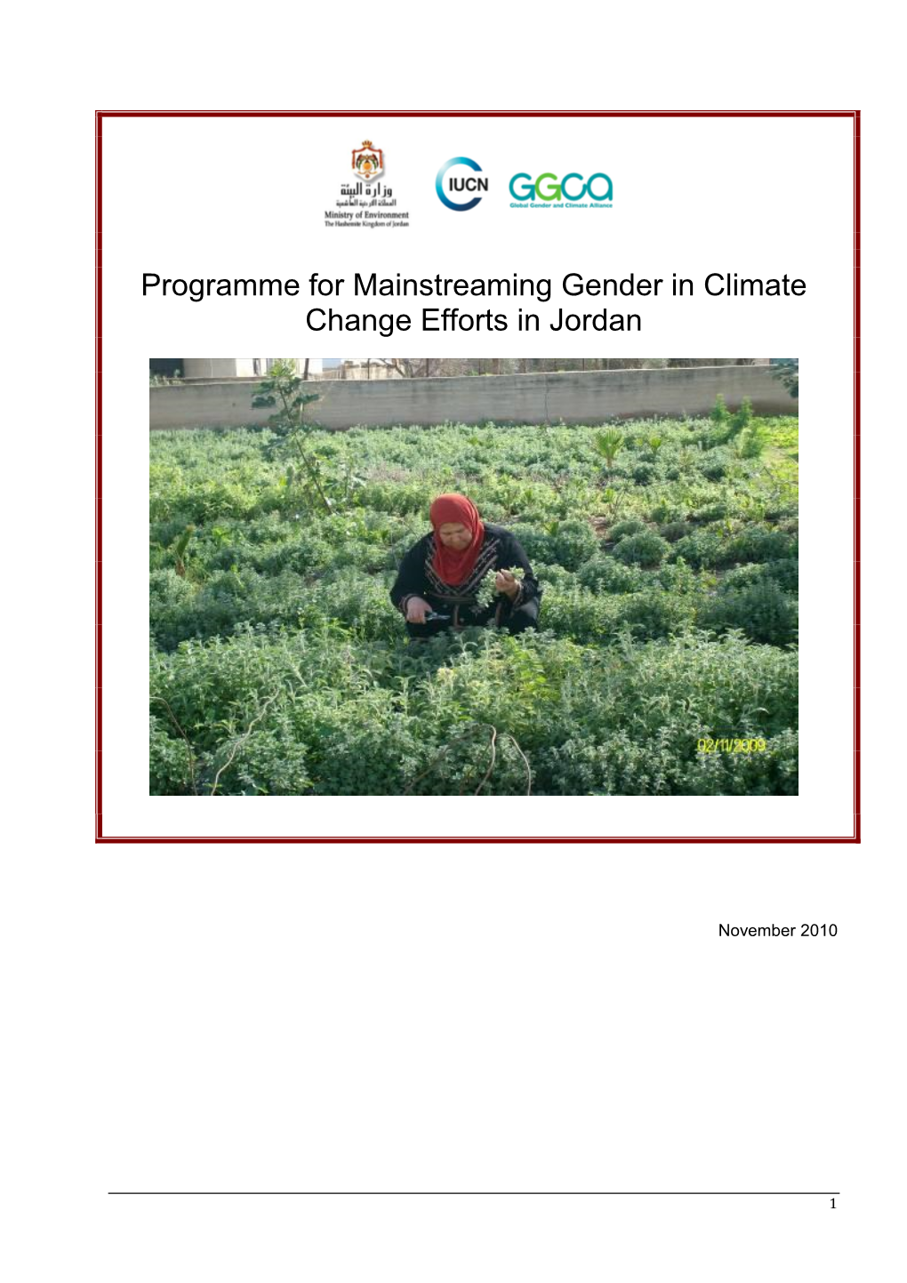 Programme for Mainstreaming Gender in Climate Change Efforts in Jordan