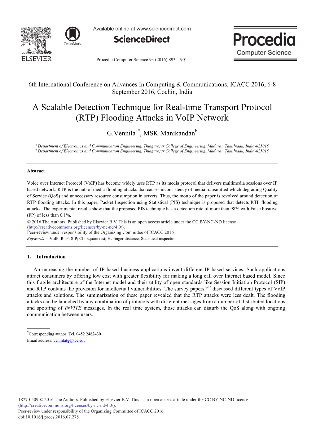 RTP) Flooding Attacks in Voip Network