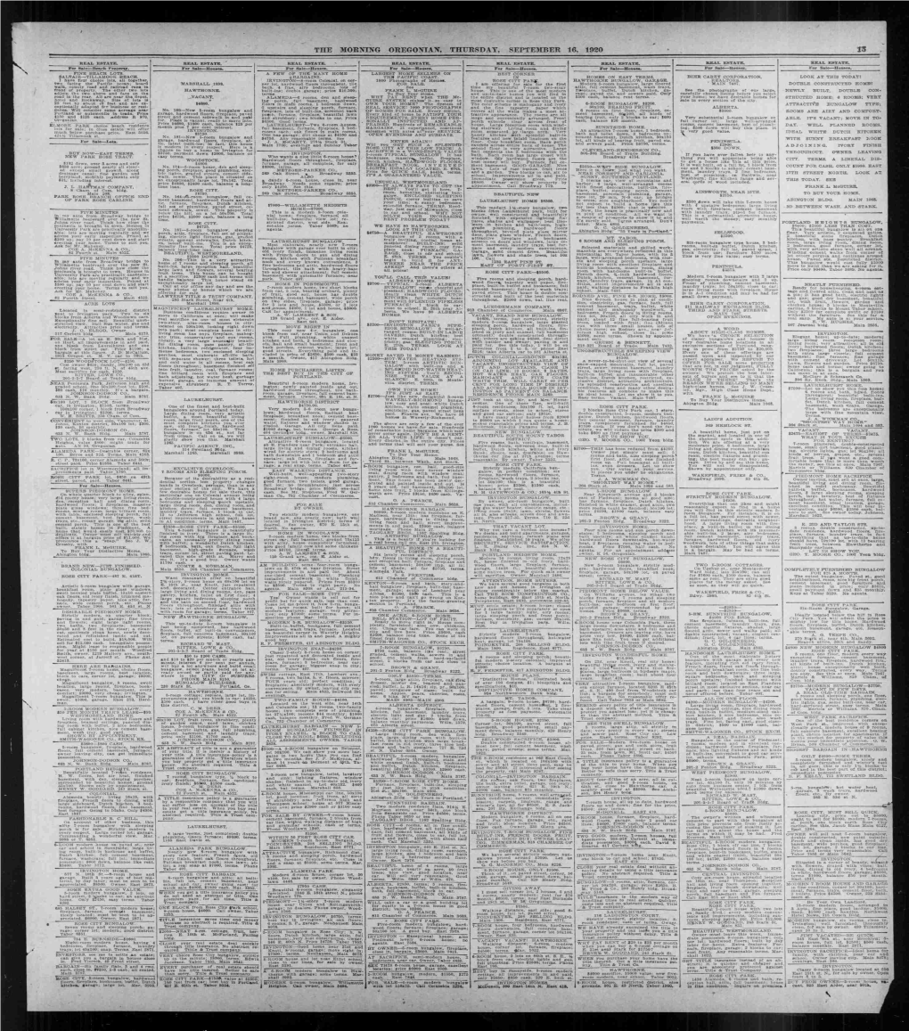 TIIE MORNING OREGONIAN, Tntjesdat, SEPTE3IBER 16, 1920 ' 15