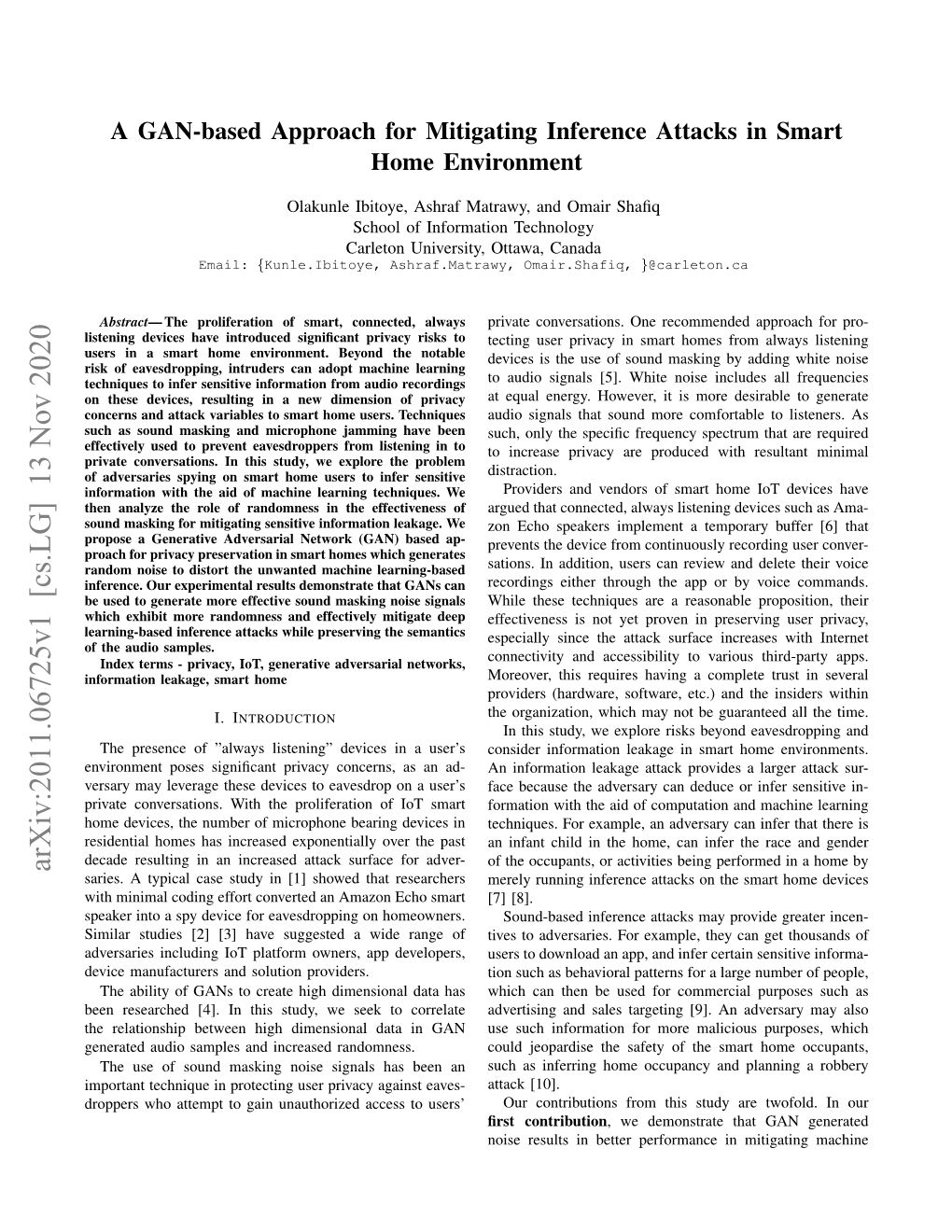 A GAN-Based Approach for Mitigating Inference Attacks in Smart Home Environment