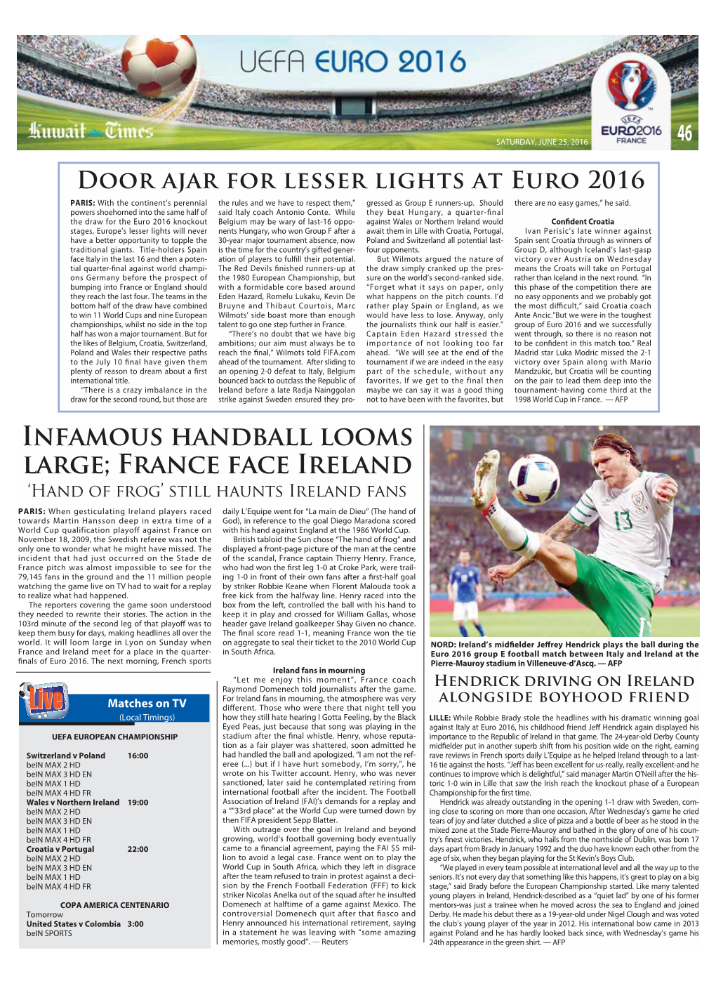 Infamous Handball Looms Large; France Face Ireland ‘Hand of Frog’ Still Haunts Ireland Fans