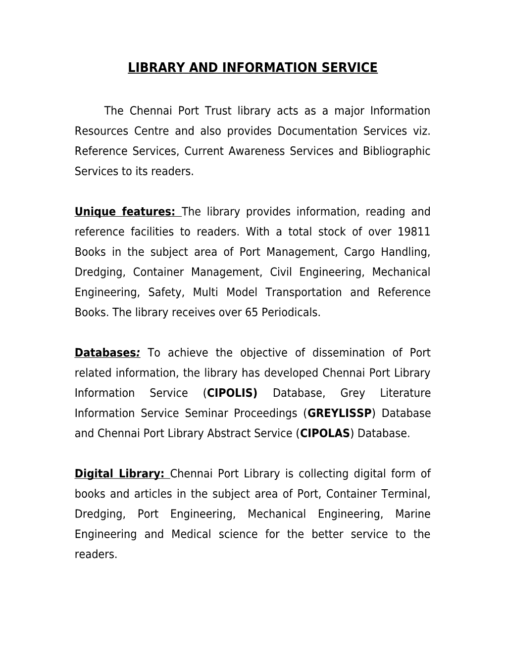 Library and Information Service