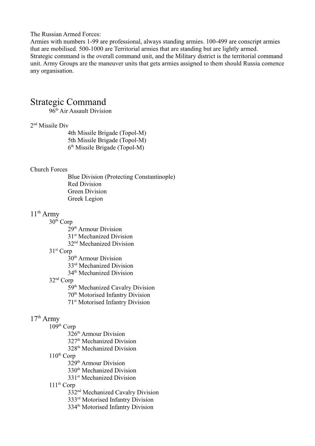 Strategic Command Is the Overall Command Unit, and the Military District Is the Territorial Command Unit