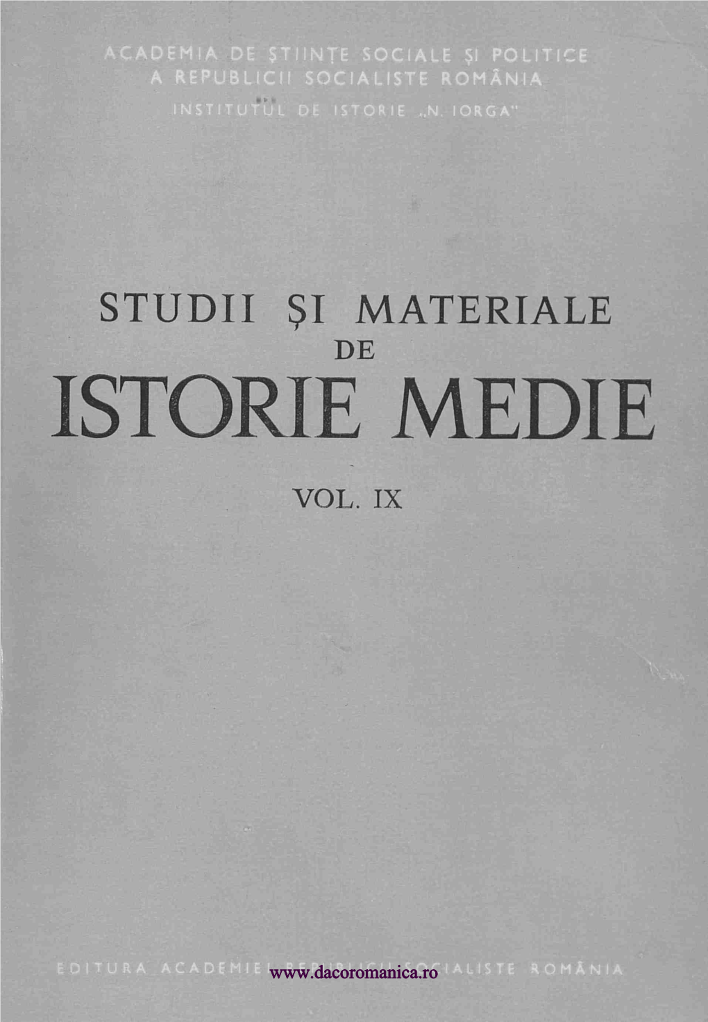 Istorie Medie Vol