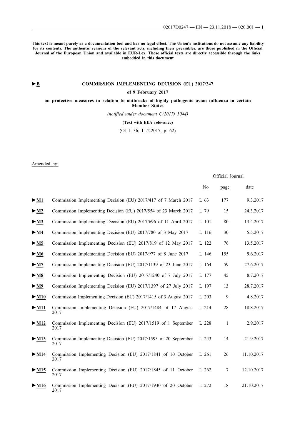 B Commission Implementing Decision (Eu