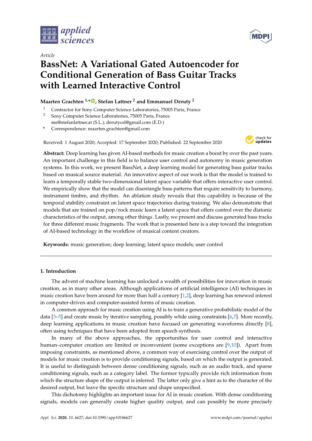 Bassnet: a Variational Gated Autoencoder for Conditional Generation of Bass Guitar Tracks with Learned Interactive Control