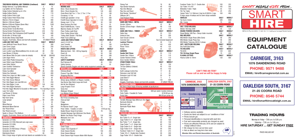 Equipment Catalogue