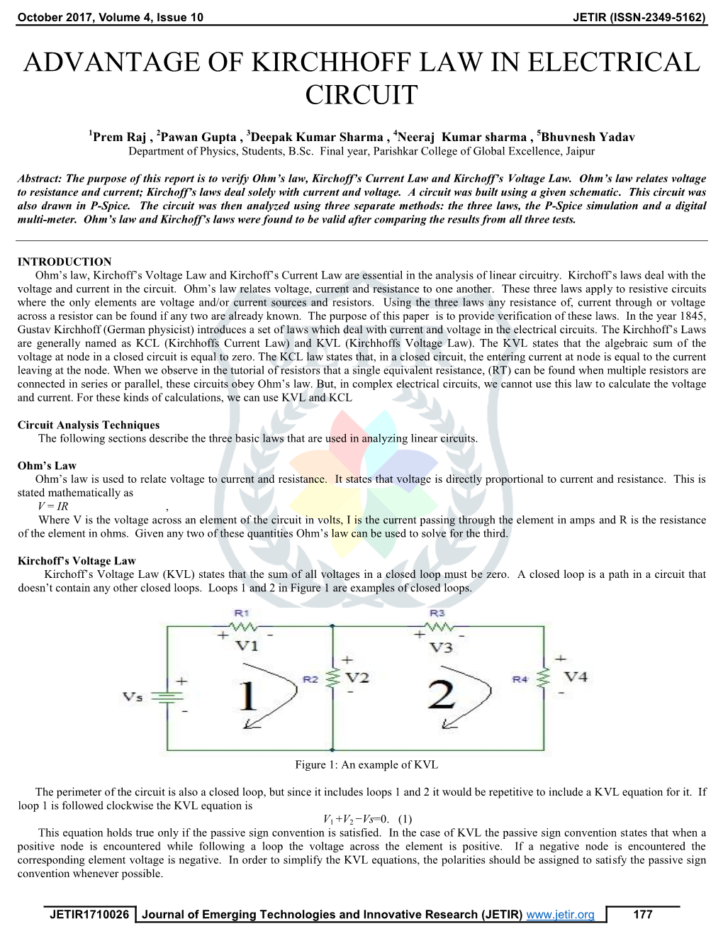 Advantage of Kirchhoff Law in Electrical Circuit