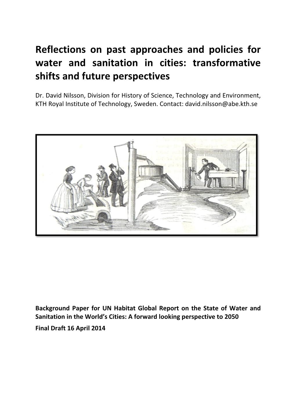 Reflections on Past Approaches and Policies for Water and Sanitation in Cities: Transformative Shifts and Future Perspectives