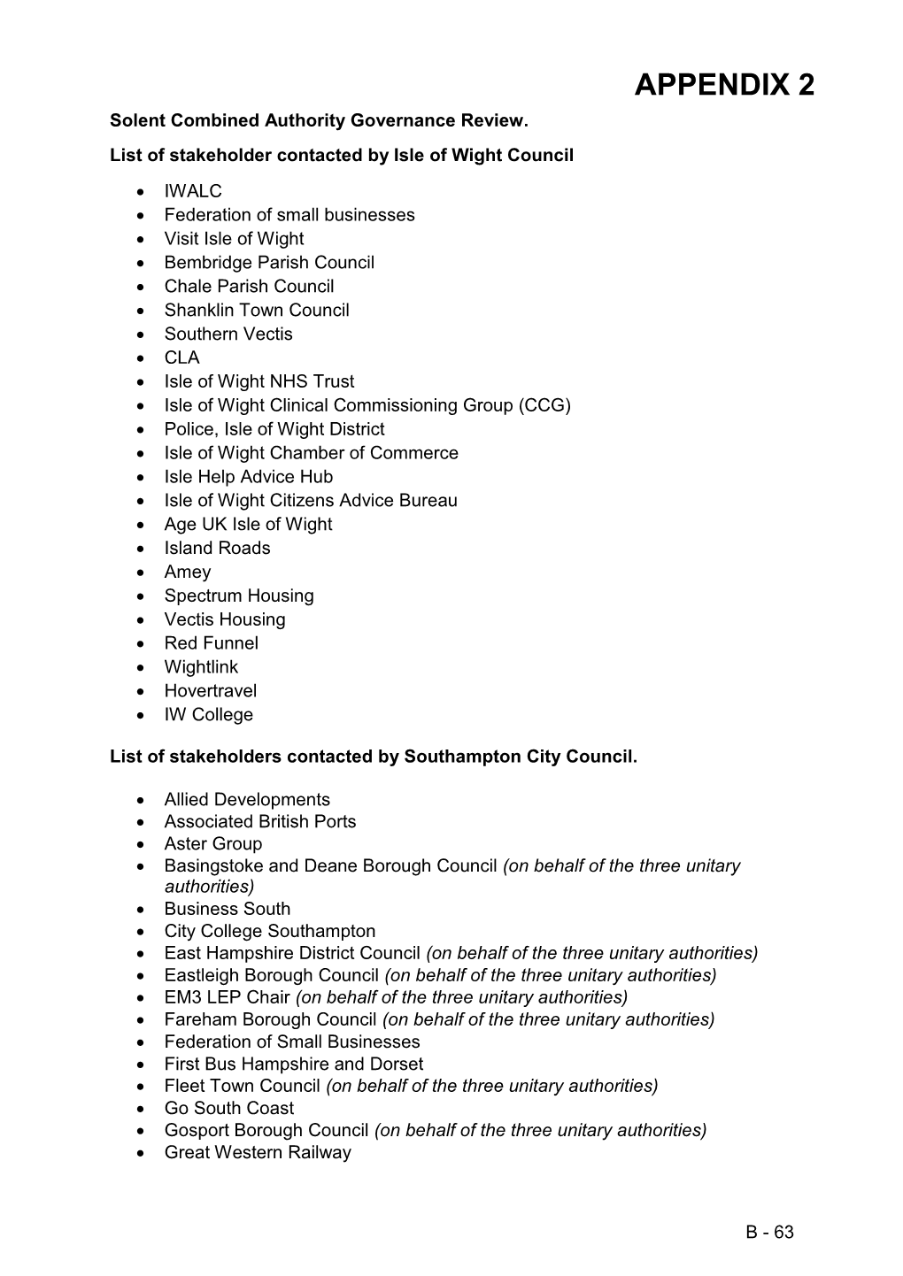 APPENDIX 2 Solent Combined Authority Governance Review