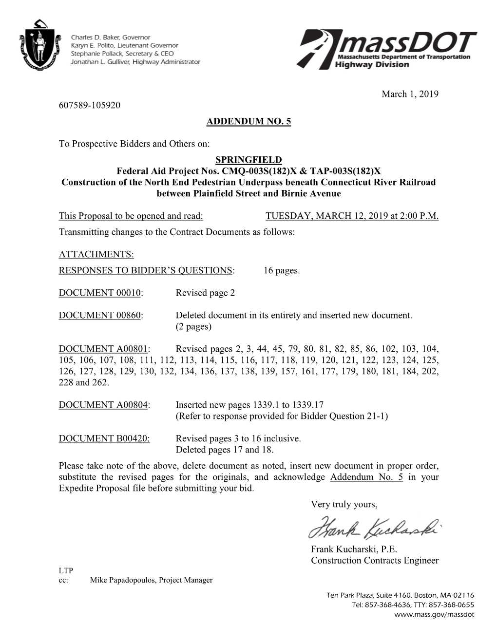 SPRINGFIELD Federal Aid Project Nos. CMQ-003S(1