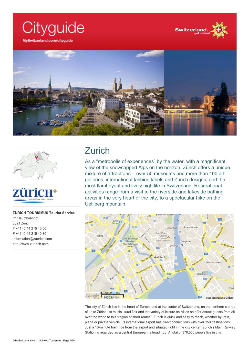 Cityguide Zurich En