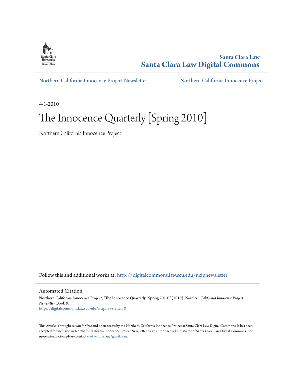 The Innocence Quarterly