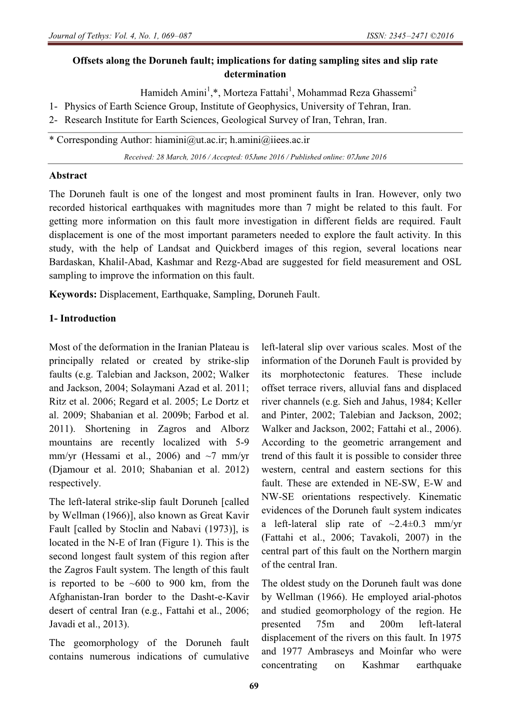 Journal of Tethys: Vol. 2, No. 3, 254–271