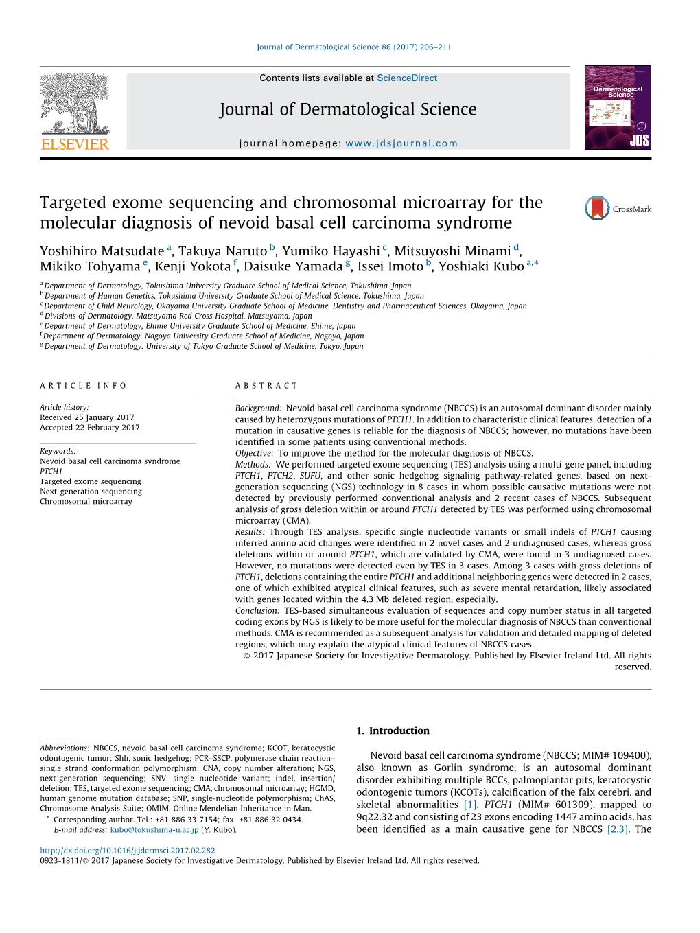 Targeted Exome Sequencing and Chromosomal Microarray for the Molecular Diagnosis of Nevoid Basal Cell Carcinoma Syndrome