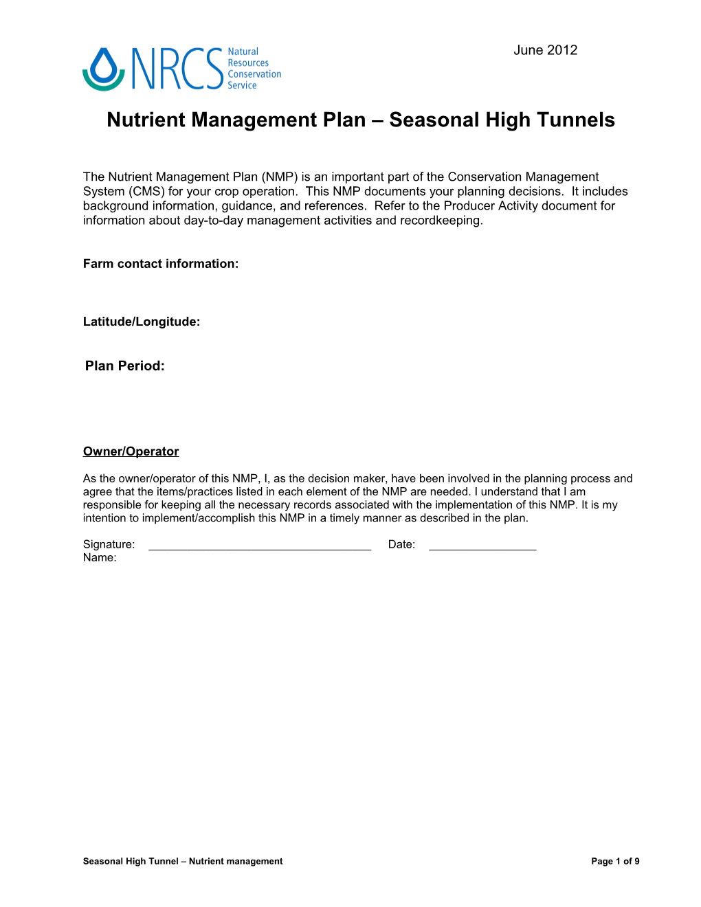 High Tunnel Nutrient Management