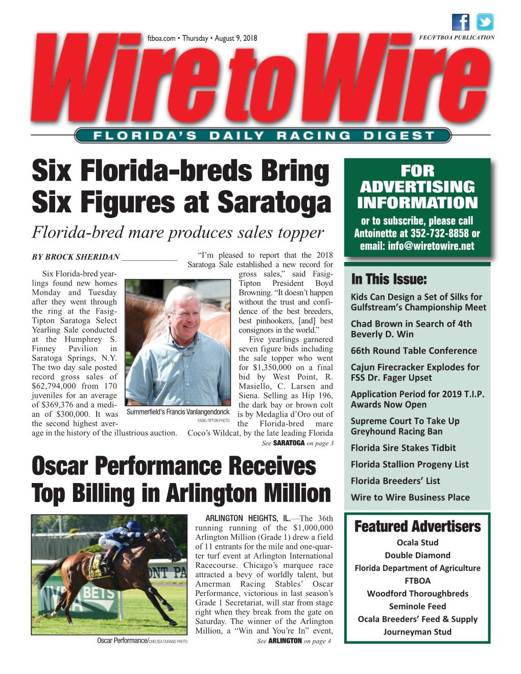 Six Florida-Breds Bring Six Figures at Saratoga