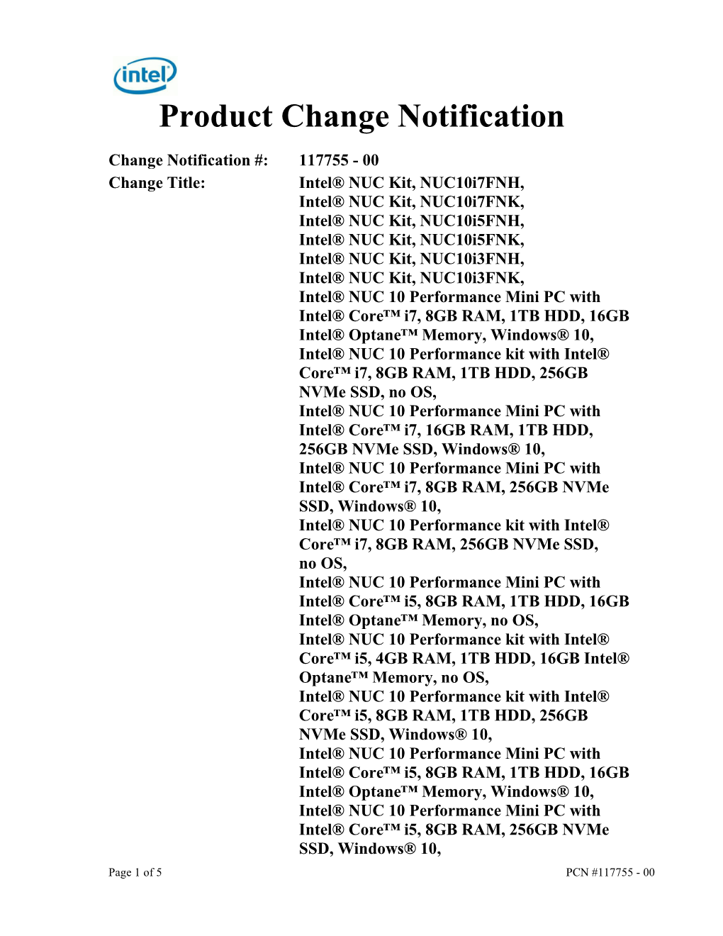 Product Change Notification (PDF)