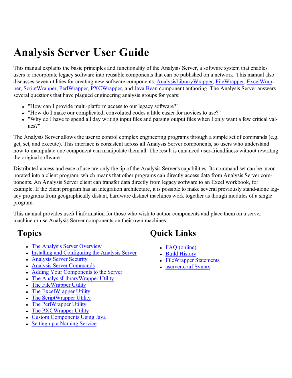 Analysis Server User Guide