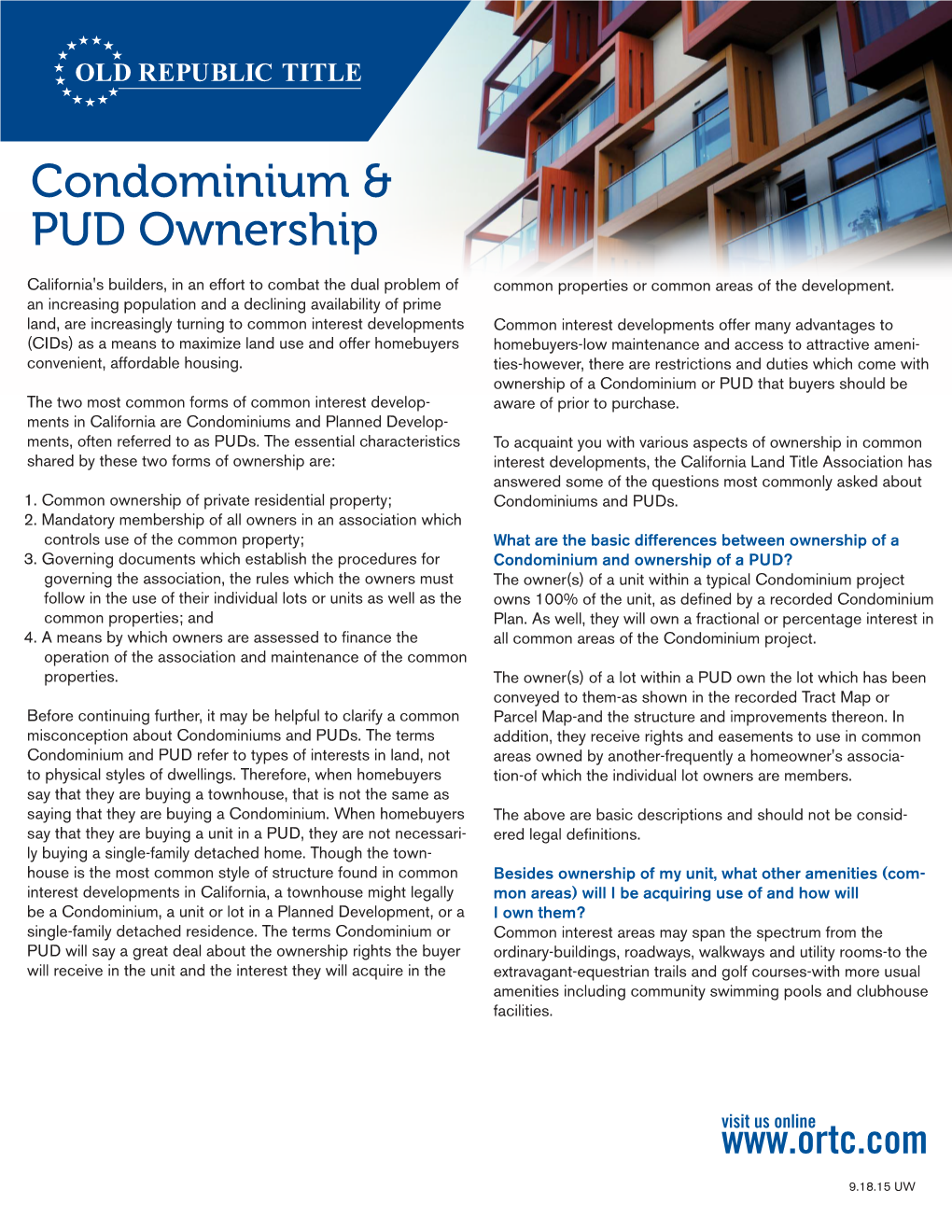 Guide to Condominium & PUD Ownership