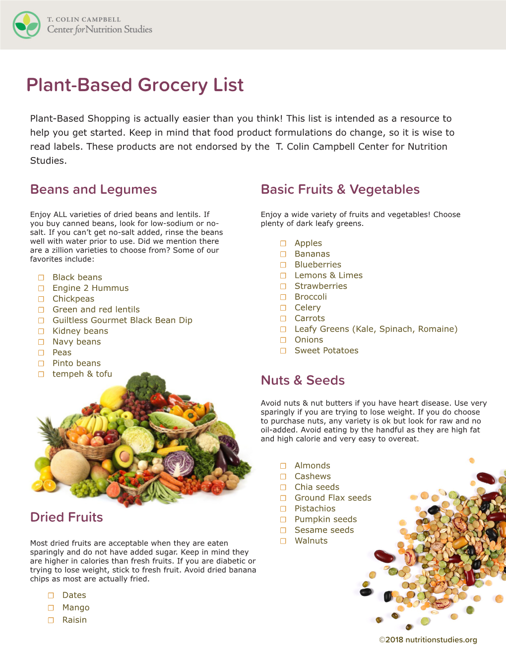 Plant-Based Grocery List