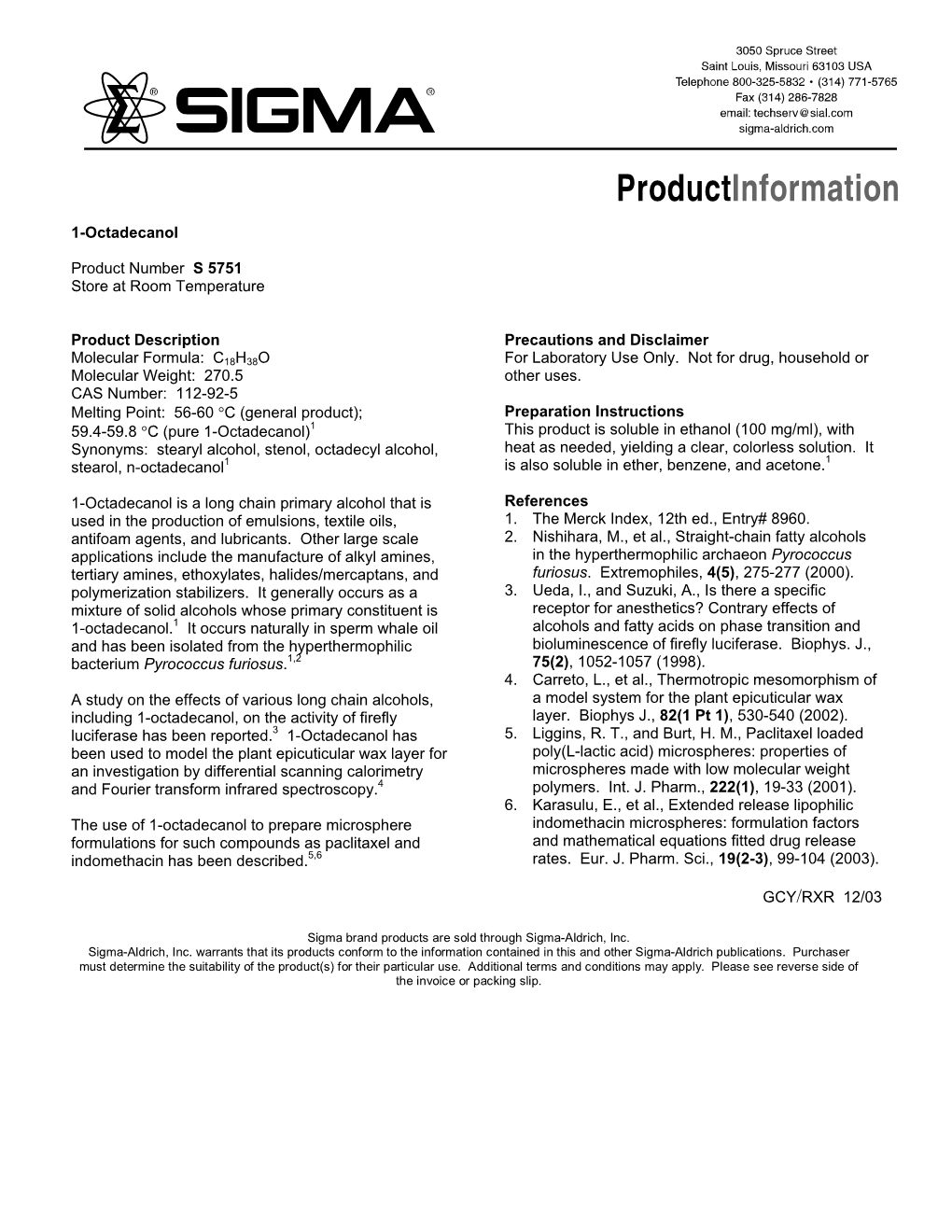 1-Octadecanol (S5751)