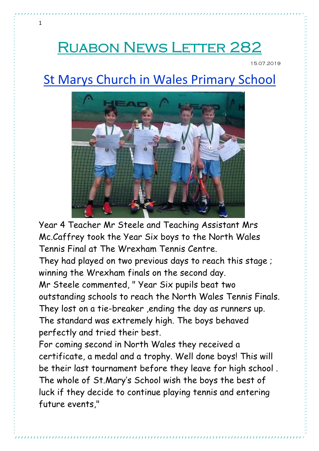 Ruabon News Letter 282