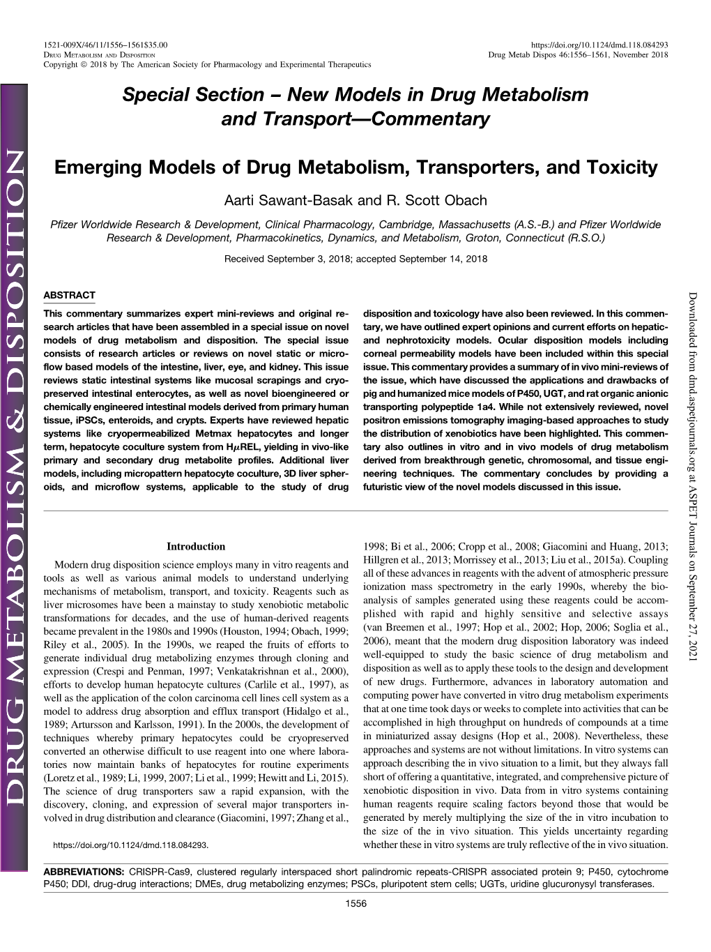 Emerging Models of Drug Metabolism, Transporters, and Toxicity