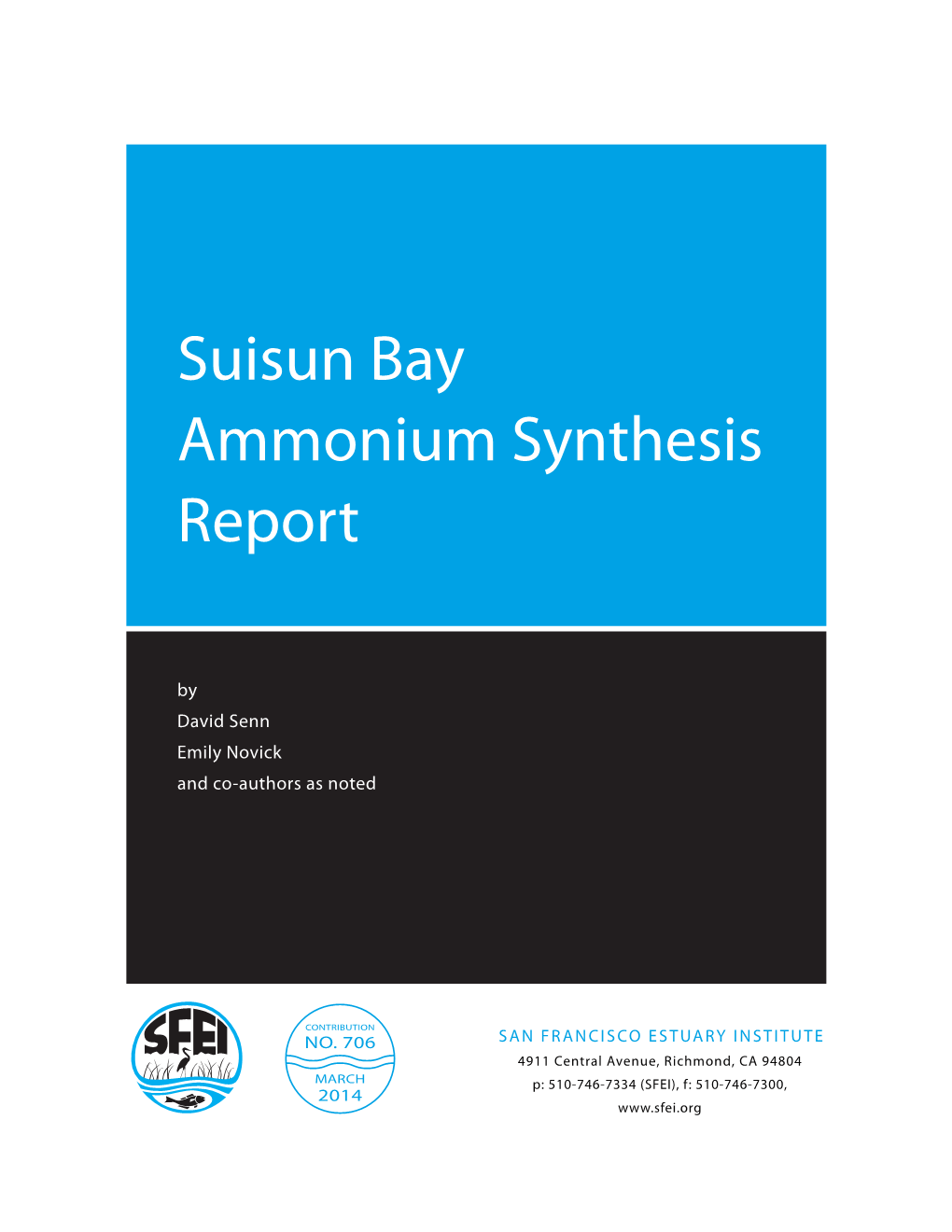 Suisun Bay Ammonium Synthesis Report
