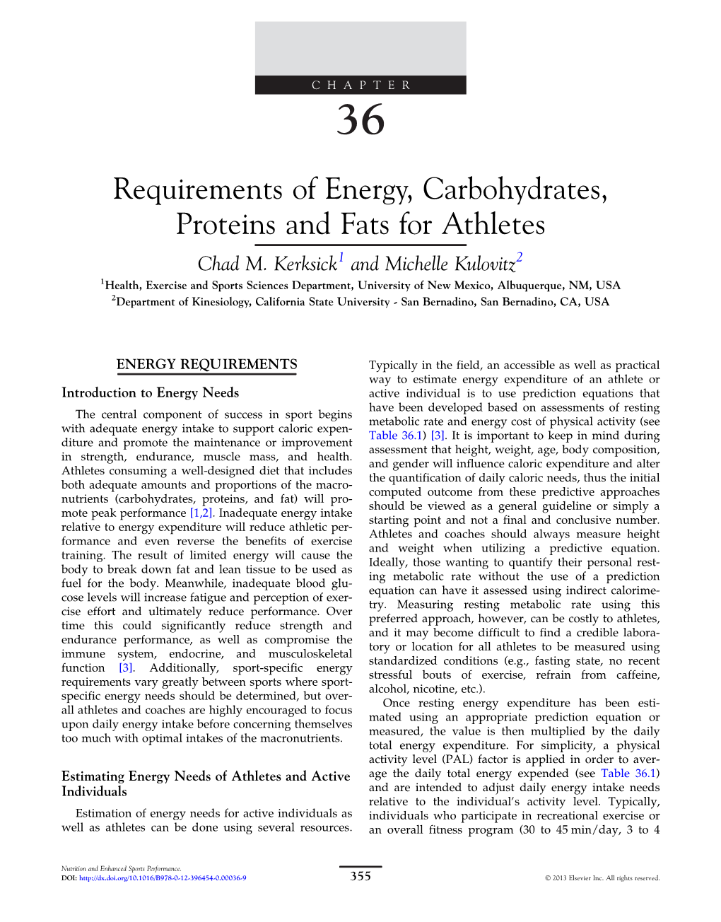 Chapter 36. Requirements of Energy, Carbohydrates, Proteins and Fats