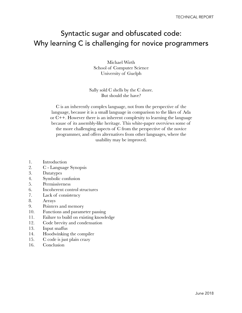 Syntactic Sugar and Obfuscated Code: Why Learning C Is Challenging for Novice Programmers