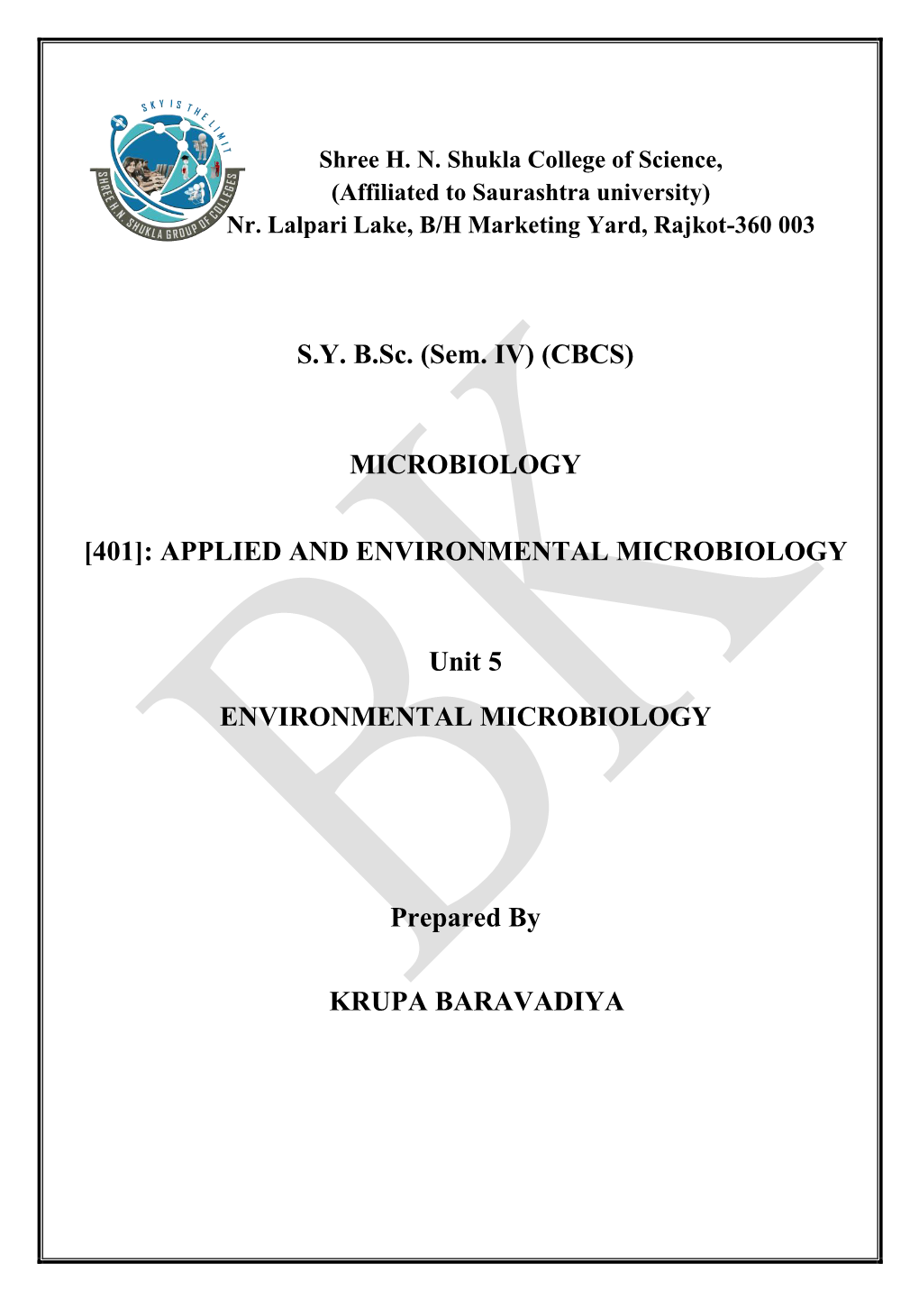 Microbiology [401]