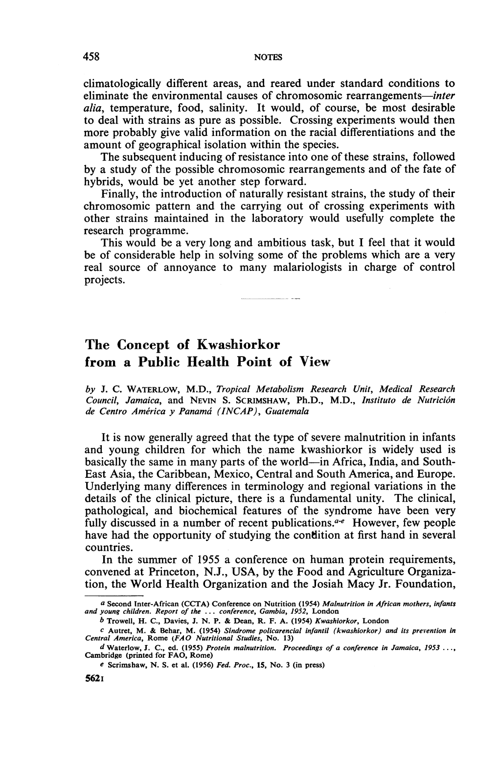 The Concept of Kwashiorkor from a Public Health Point of View