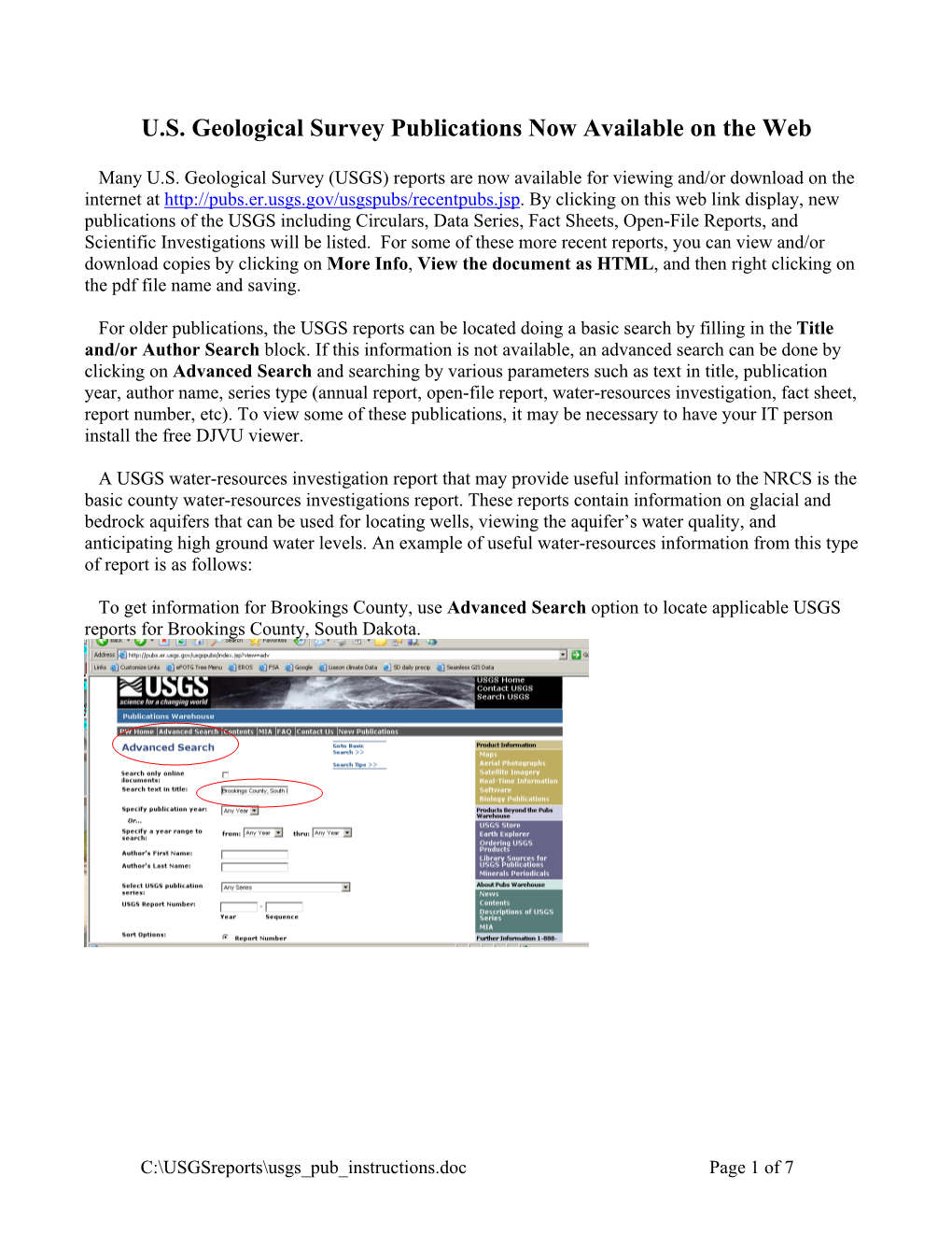 U.S. Geological Survey Publications Now Available on the Web