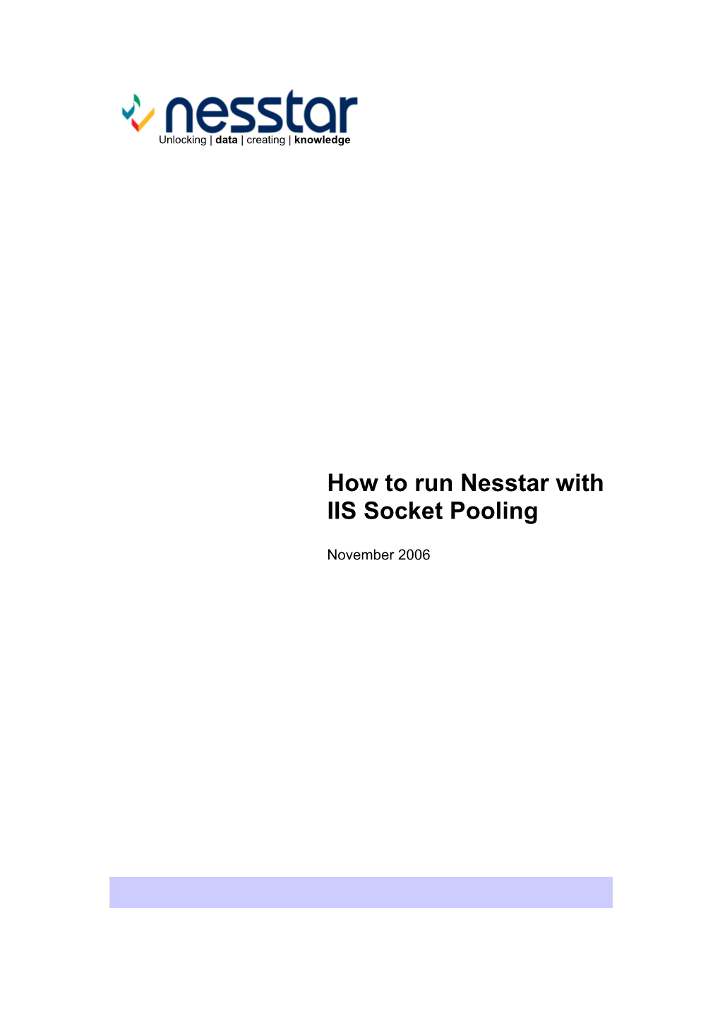 How to Run Nesstar with IIS Socket Pooling