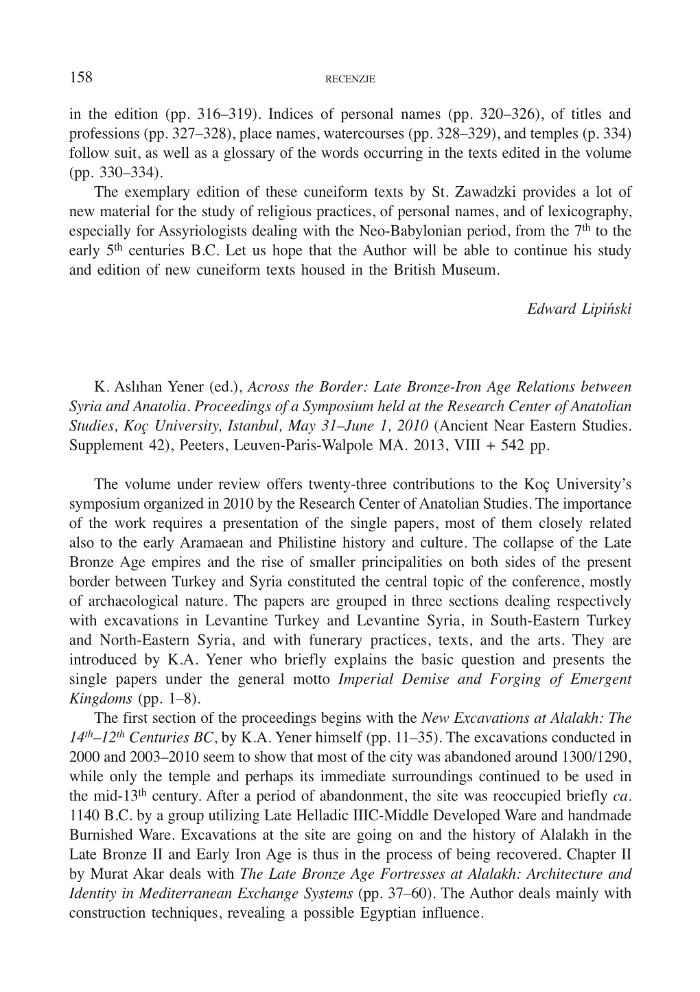 158 in the Edition (Pp. 316–319). Indices of Personal Names (Pp. 320