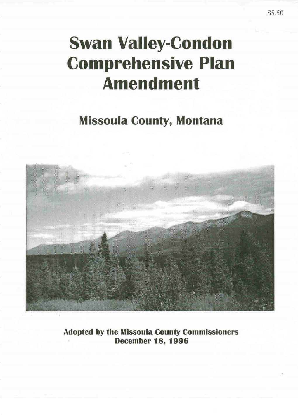 Swan Valley-Condon Comprehensive Plan Amendment