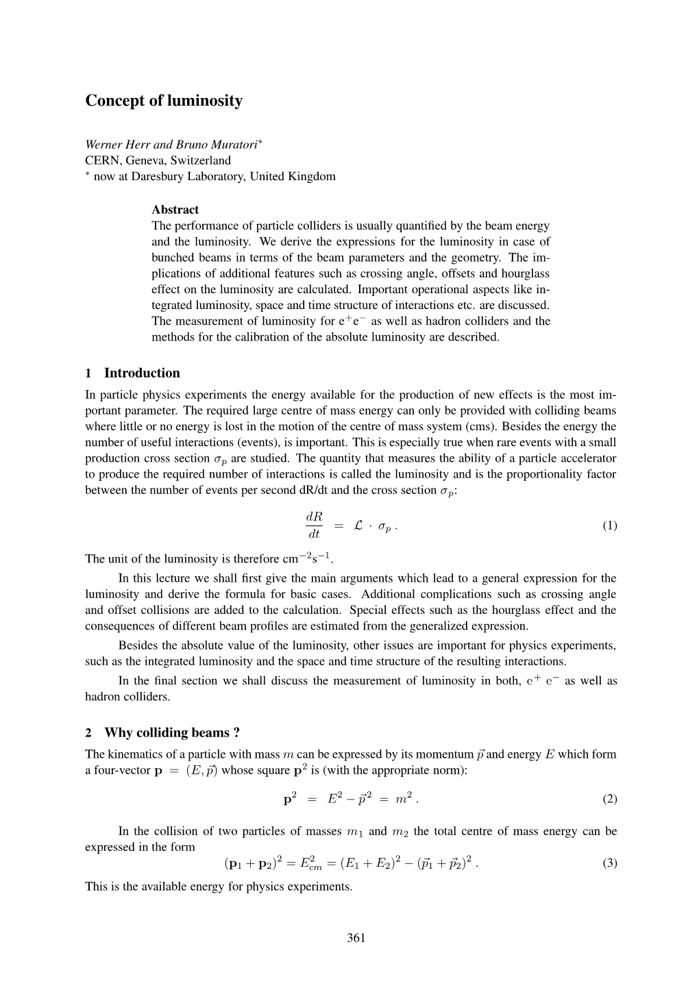 Concept of Luminosity