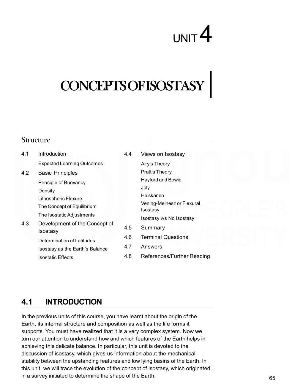 Concepts of Isostasy