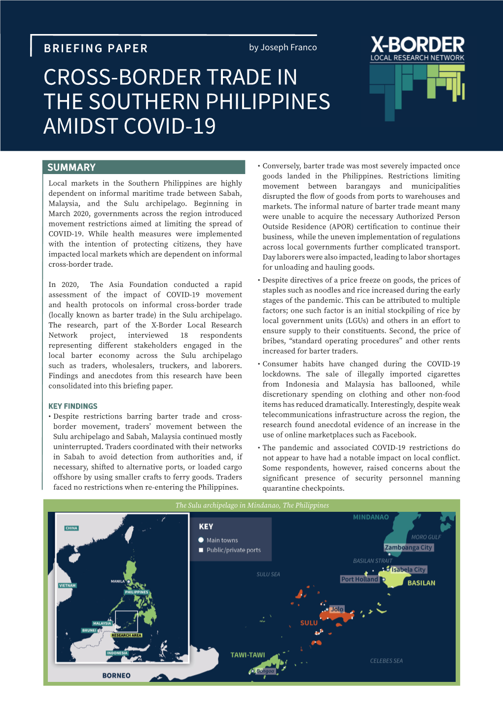 Cross-Border Trade in the Southern Philippines Amidst Covid-19