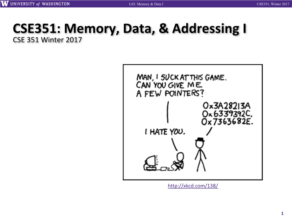 Binary/Memory/Data I