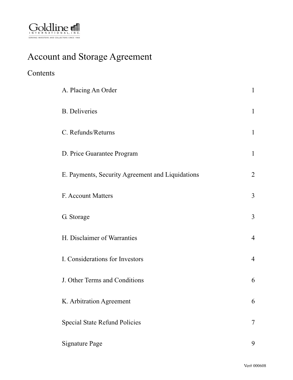 Account and Storage Agreement
