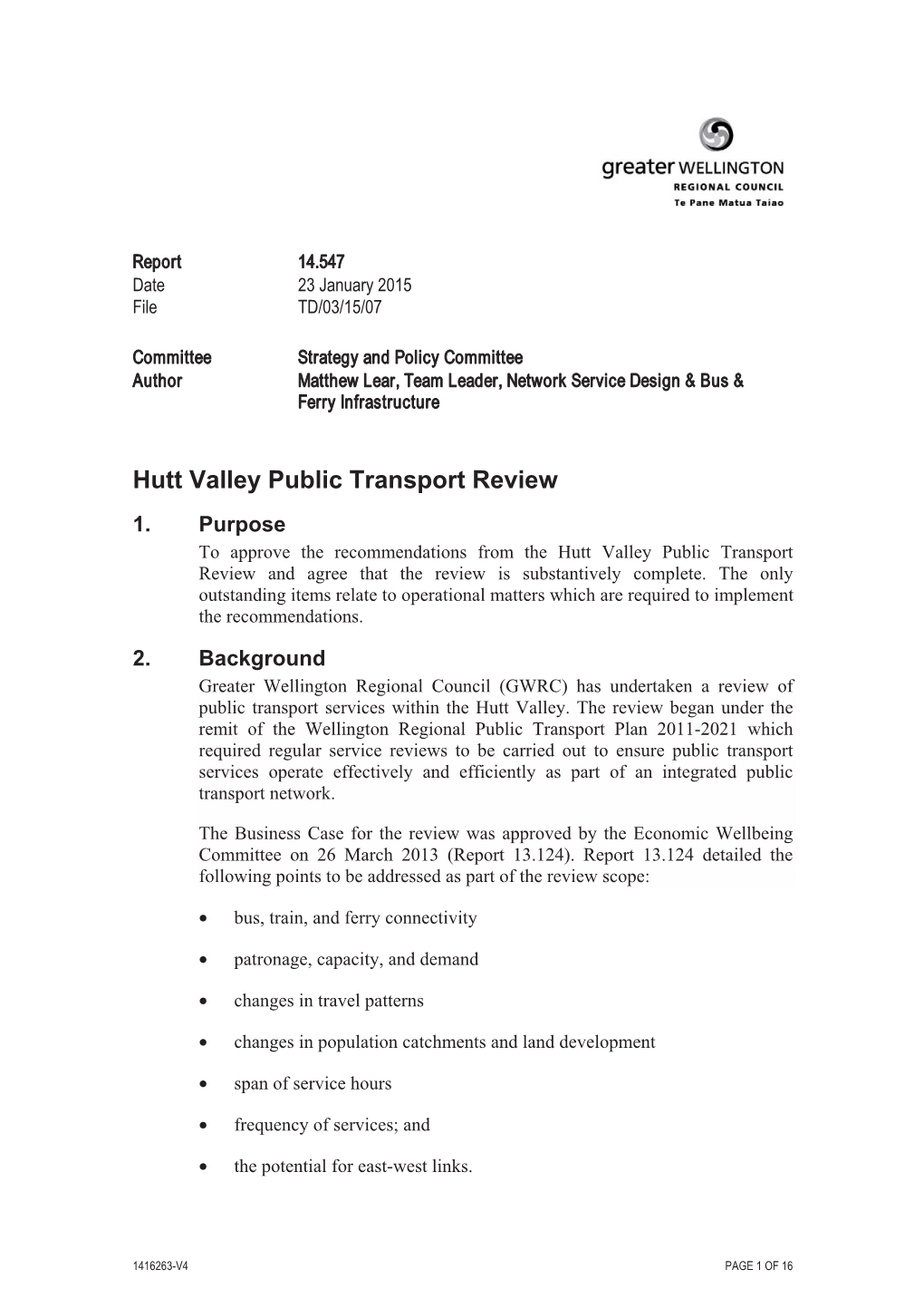 Hutt Valley Public Transport Review 1