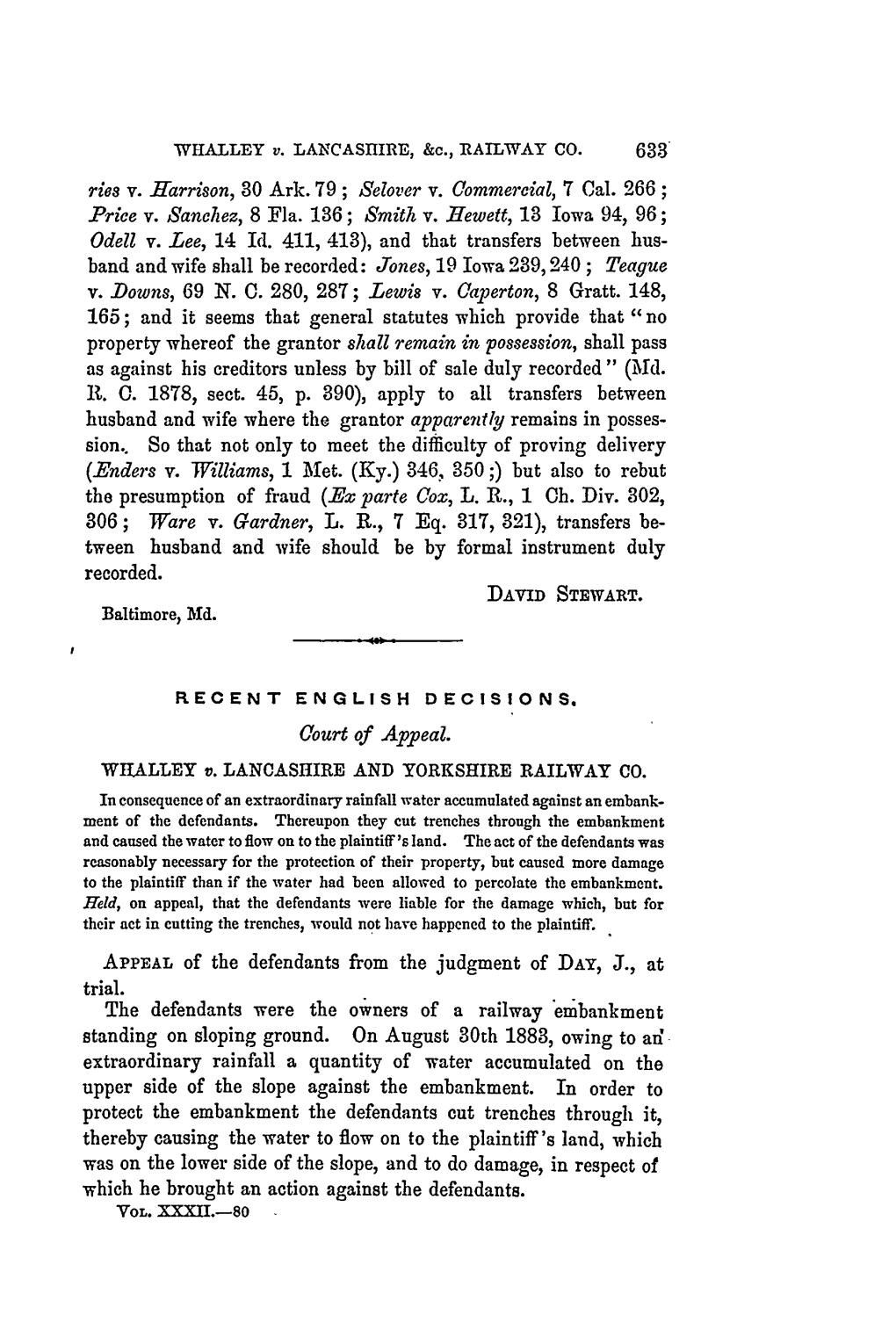 WHALLEY V. LANCASHIRE, &C., RAILWAY