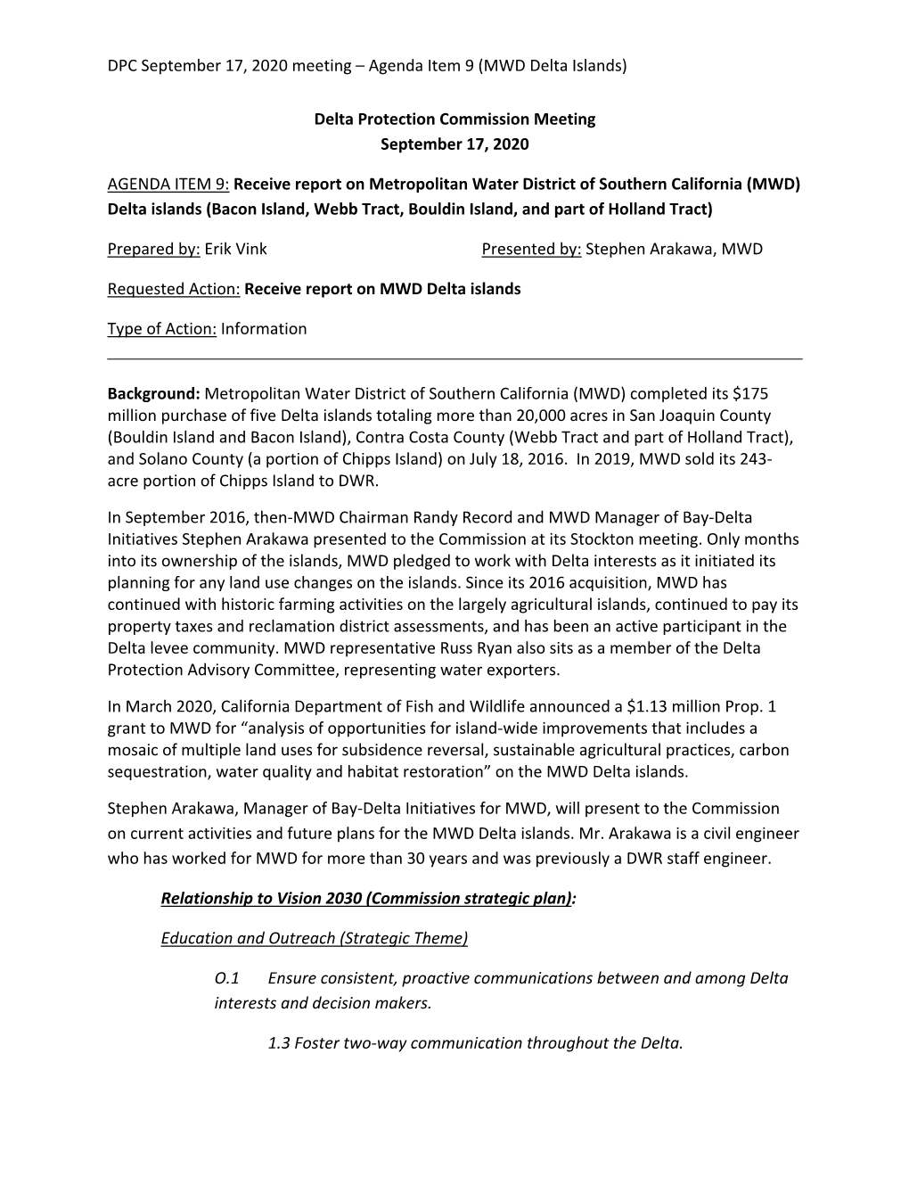 DPC Meeting September 17 2020 Item 9 (MWD Delta Islands)