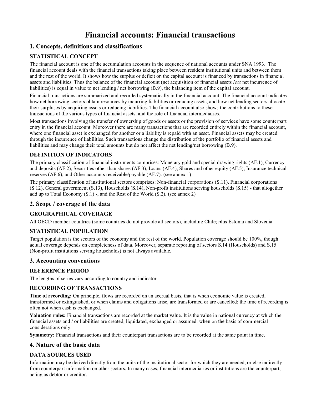 Financial Accounts: Financial Transactions 1